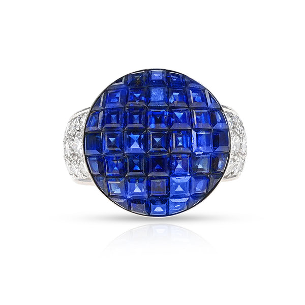 Van Cleef & Arpels Mysery Set Sapphire Ring with Diamonds, 18k