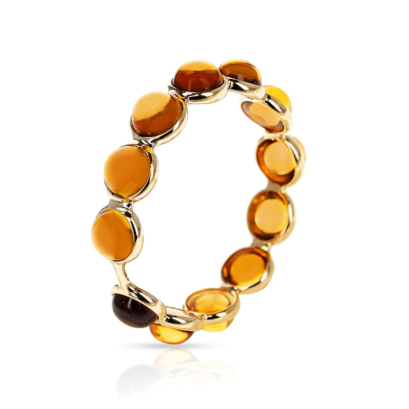 Round Cabochon Band, Yellow Gold