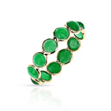 Emerald Cabochon Single Band, Yellow Gold