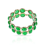 Round Emerald Double Band, 18K Yellow Gold