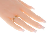 Round Citrine and Opal Cabochon Single Line Band, 18K Yellow Gold