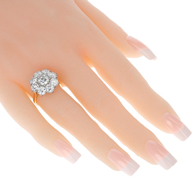 Floral 4+ carats Diamond Cluster Ring, 18K