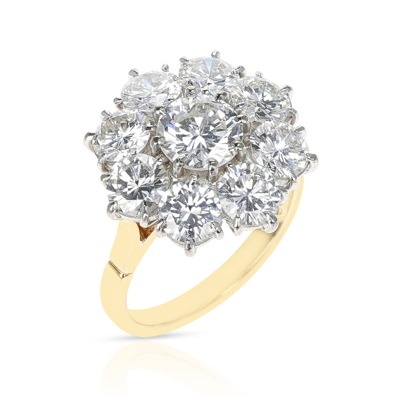 Floral 4+ carats Diamond Cluster Ring, 18K