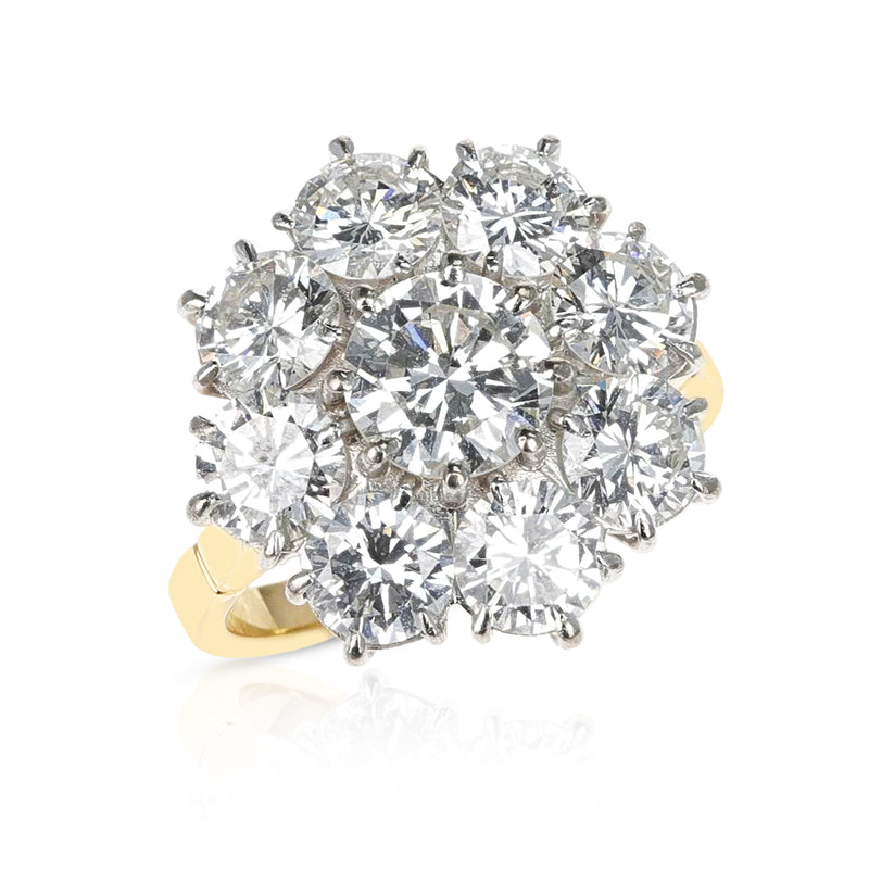 Floral 4+ carats Diamond Cluster Ring, 18K