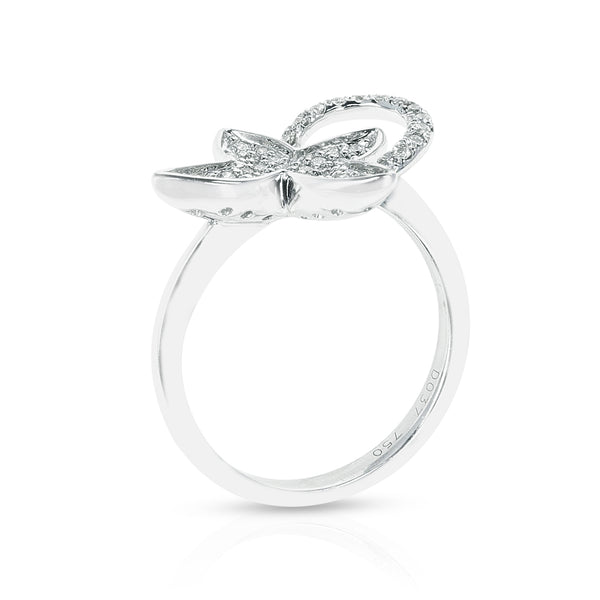 Piero Milano Butterfly and Halo Diamond Ring, 18k White
