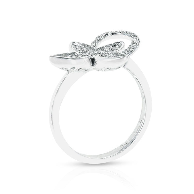 Piero Milano Butterfly and Halo Diamond Ring, 18k White