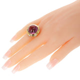 29.63 ct. Tourmaline Cabochon and Diamond Cocktail Ring