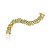 Turquoise Cabochon and Gold Bracelet, Part of Set