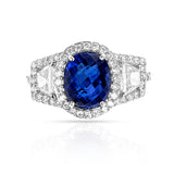 4.64 ct. Unheated Sapphire Ring with Diamonds, Platinum