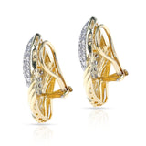 Leaf-Style Diamond Cocktail Earrings, 18K Yellow Gold