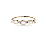 White Sapphire Half Band, 18K