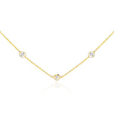 Five Diamond Rose Cut Necklace, 18K