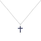 Gemstone Cut-Stone Cross Pendant, 18k