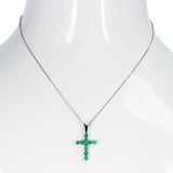 Gemstone Cut-Stone Cross Pendant, 18k