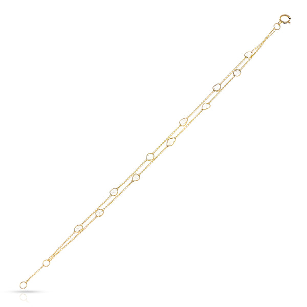 Double Line Diamond Slices Bracelet, 18K