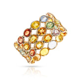 Multi Sapphire Triple Cut Stone Band, 18K