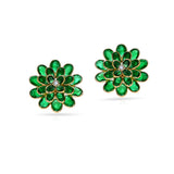 Emerald Floral Cocktail Earrings, 18K