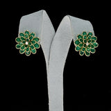 Emerald Floral Cocktail Earrings, 18K