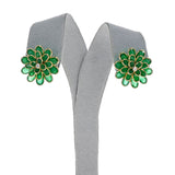 Emerald Floral Cocktail Earrings, 18K
