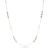 Marquise Emerald and Diamond Rose Cut Necklace, 18K