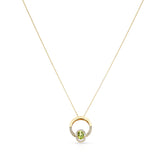 Convertible Pendant and Ring with Peridot and Diamonds, 18K