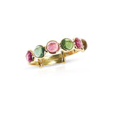 Adjustable Multi-Sapphire Half-Band Ring, 18K