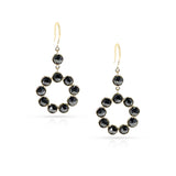 Black Diamond Circle Earrings, 18K