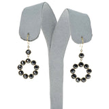 Black Diamond Circle Earrings, 18K