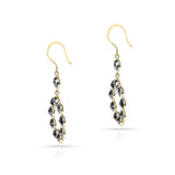 Black Diamond Circle Earrings, 18K