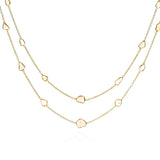 Double Line Diamond Slices Necklace, 18K