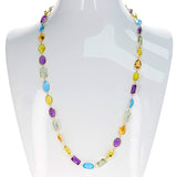 Large 40" Mixed Semi-Precious Necklace, 18K