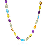 Large 40" Mixed Semi-Precious Necklace, 18K