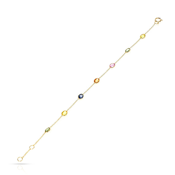 Oval Multi-Sapphire Bracelet, 18K