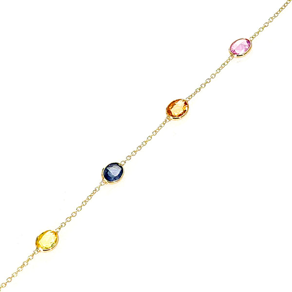 Oval Multi-Sapphire Bracelet, 18K