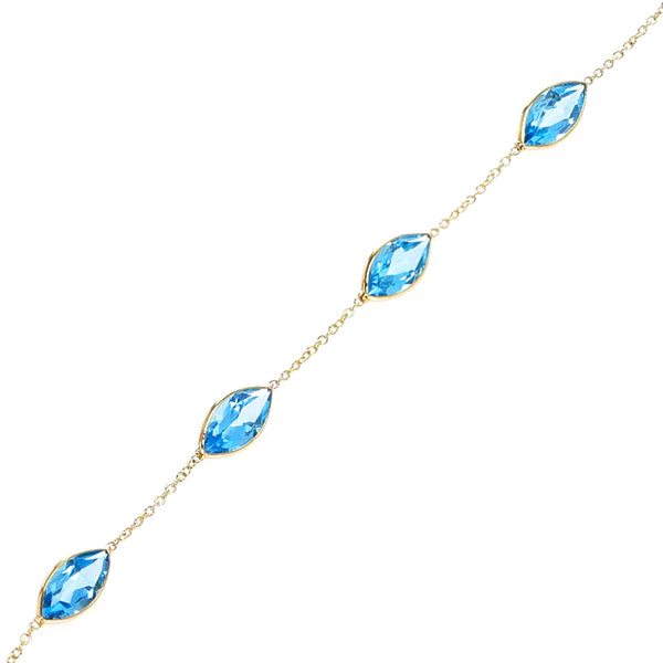 Marquise Blue Topaz Bracelet, 18K