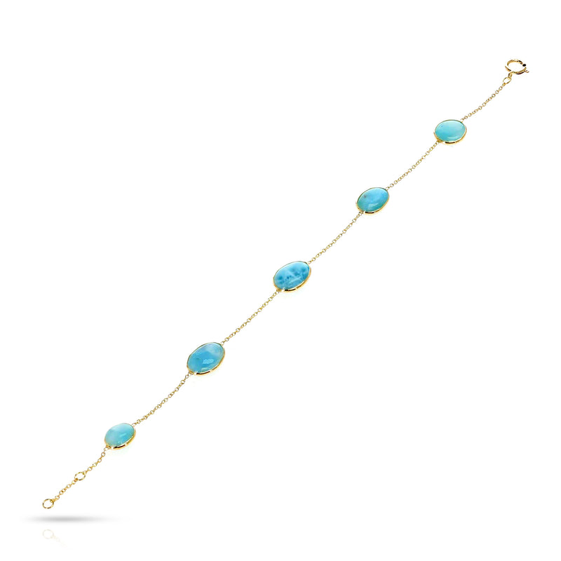 Larimar Bracelet, 18K