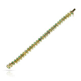 Moroni Italy Oval Emerald and Round Diamond Bracelet, 18K