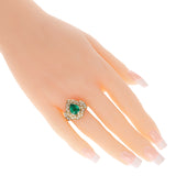 GIA Certified Natural Colombian Emerald Cocktail Ring with Diamonds, 18K