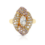 Graff GIA Certified 0.74 carat Marquise Ring with Round White and Pink Diamonds