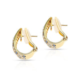 Half-Hoop Diamond and Sapphire Earrings, 18K