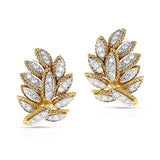 Leaf-Shape Diamond Cocktail Earrings, 18K Yellow