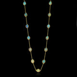Oval Opal Rose-Cut Necklace, 18k Yellow Gold