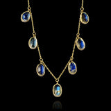 Moonstone Rose-Cut Drop Necklace, 18k