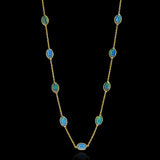 Oval Opal Cabochon Necklace, 18k Yellow Gold