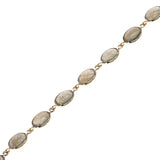 Oval Labradorite Cabochon Tennis Bracelet, 18k Yellow Gold