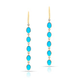 Oval Shape Opal Dangling Earrings made in 18 Karat Yellow Gold