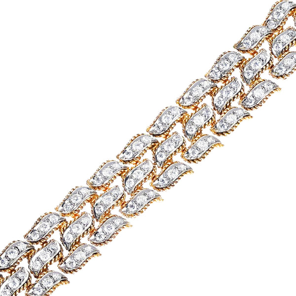 French Van Cleef & Arpels Diamond Bracelet, Platinum and 18K