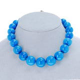 GIA Certified Natural Turquoise Beads Necklace, 18k