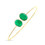 Oval Emerald Bangle, 18k