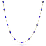 Rectangular Iolite Necklace, 18k